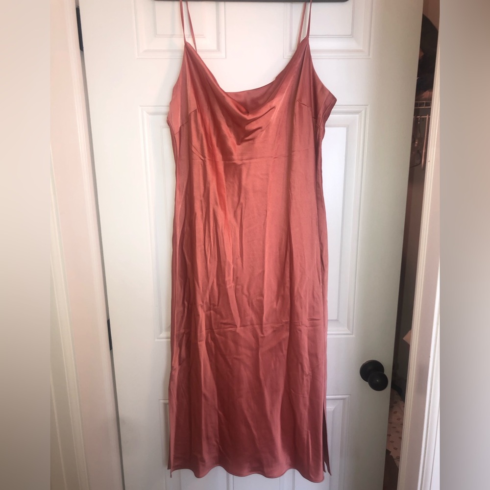 Express satin midi slip dress - Picture 2 of 3